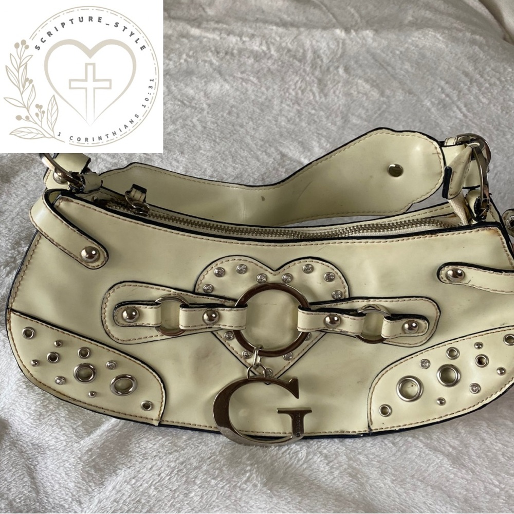 Guess Cream and Silver Handbag